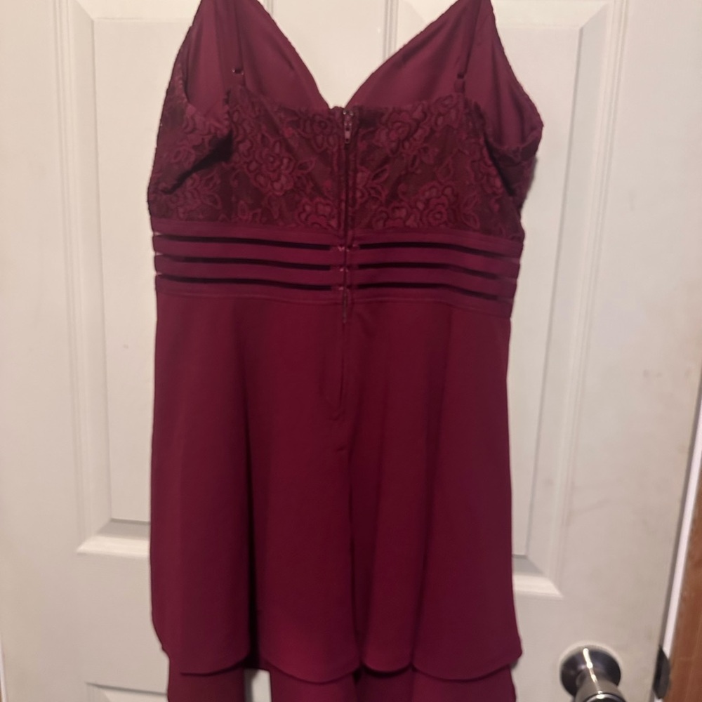 City Triangles Deep Red Dress - Picture 2 of 3